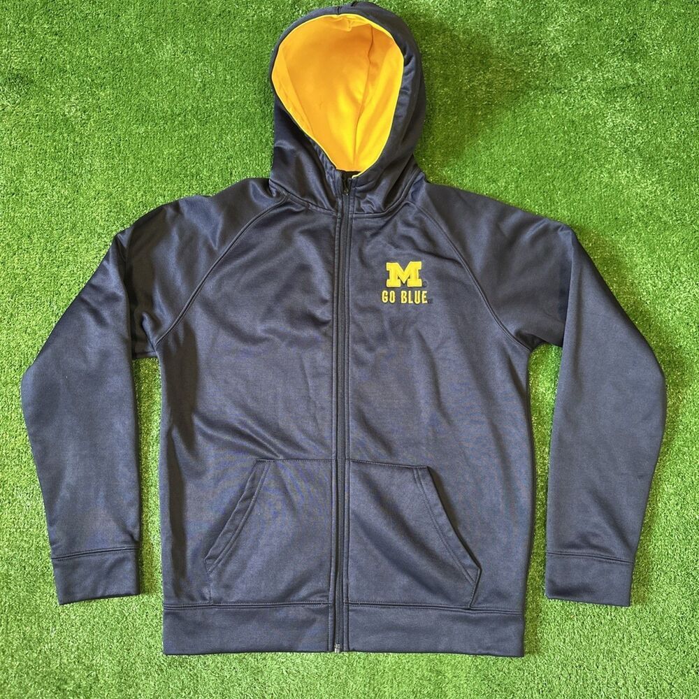 Michigan Wolverines Full Zip Jacket Men’s Medium Blue Yellow Colosseum Athletics